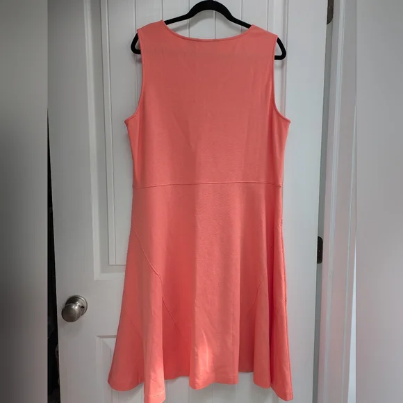 Lands' End Coral V-Neck Midi Dress - Picture 4 of 6